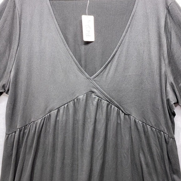 NWT Pink Daisy Dress Womens‎ 2X Black Babydoll Swing V Neck Ruffle Sleeve Boho - Picture 6 of 13